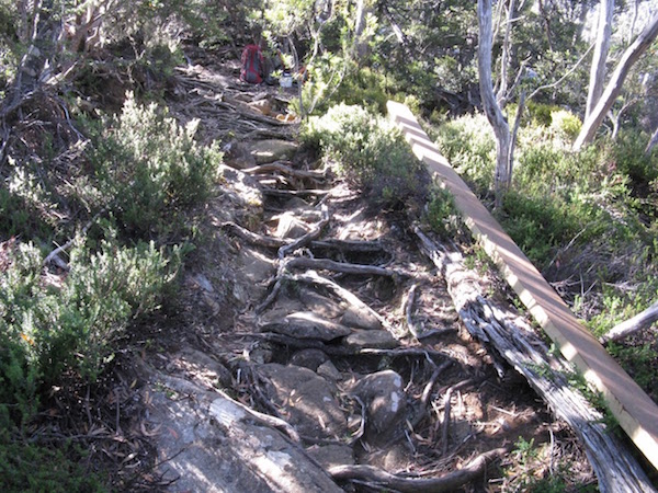 Eroded section of track View up