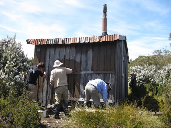 Mt Field Friends Belcher Hut Painting West Wall