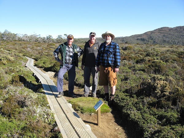 The work all done, Greg, Trevor and Adrian and one of the signs