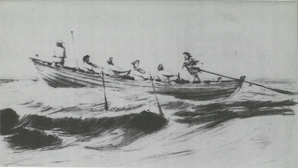 Whaleboat The Chase by William Duke 1848 in Brand